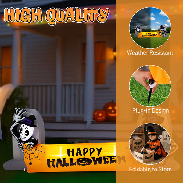 Skeleton inflatable banner with supplier feature illustrations