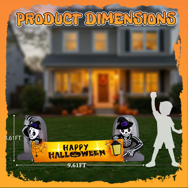 Halloween inflatable banner dimension illustration